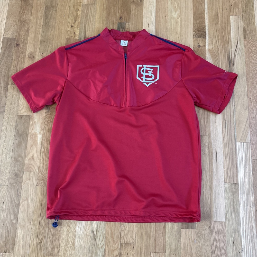 St. Louis Cardinals Baseball 1/4 Zip Men's Windbreaker Rain Jacket Pull Over XL